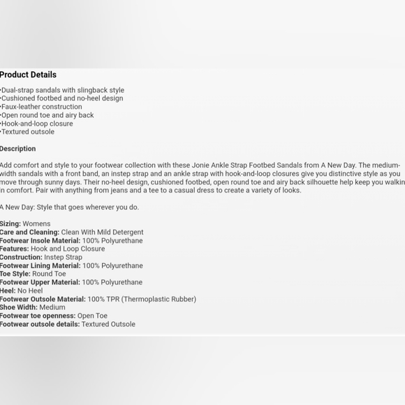 Women's Jonie Ankle Strap Footbed Sandals - A New Day Black - Picture 5 of 5